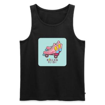 Rollender Blitz - Männer Premium Bio Tank Top - Schwarz - Vorne - AI Model Male 178 light (178cm)
