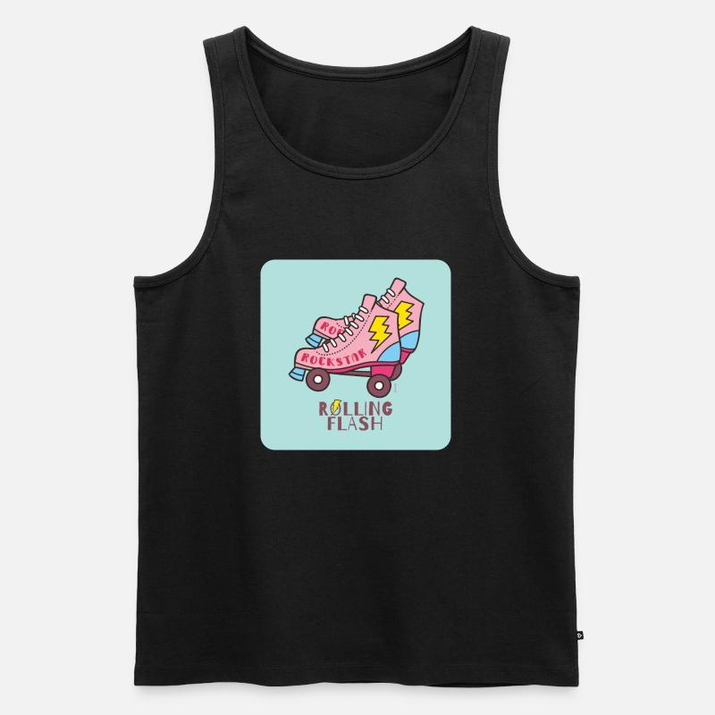 Rollender Blitz - Männer Premium Bio Tank Top - Schwarz