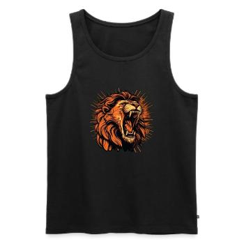 Lion - Débardeur bio Premium Homme - noir - Devant - Michal (187cm)