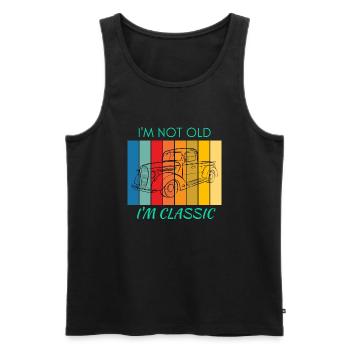 Retro Auto - Männer Premium Bio Tank Top - Schwarz - Vorne - AI Model Male 178 light (178cm)