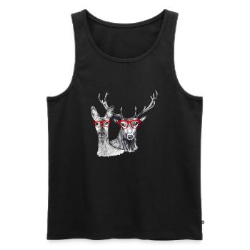 Deer and doe - Men's Premium Organic Tank Top - black - Front - Michal (187cm)