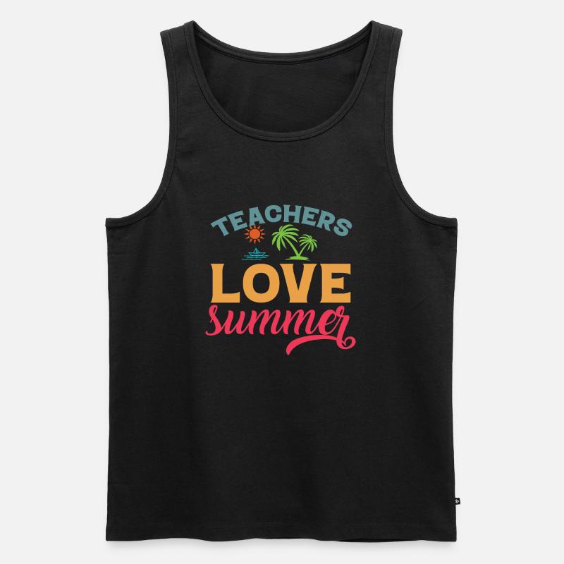 Teachers love Summer - Männer Premium Bio Tank Top - Schwarz