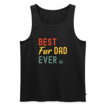 Bet Fur Dad Ever Pet Paw T Shirt - Men's Premium Organic Tank Top - black - Front - Michal (187cm)