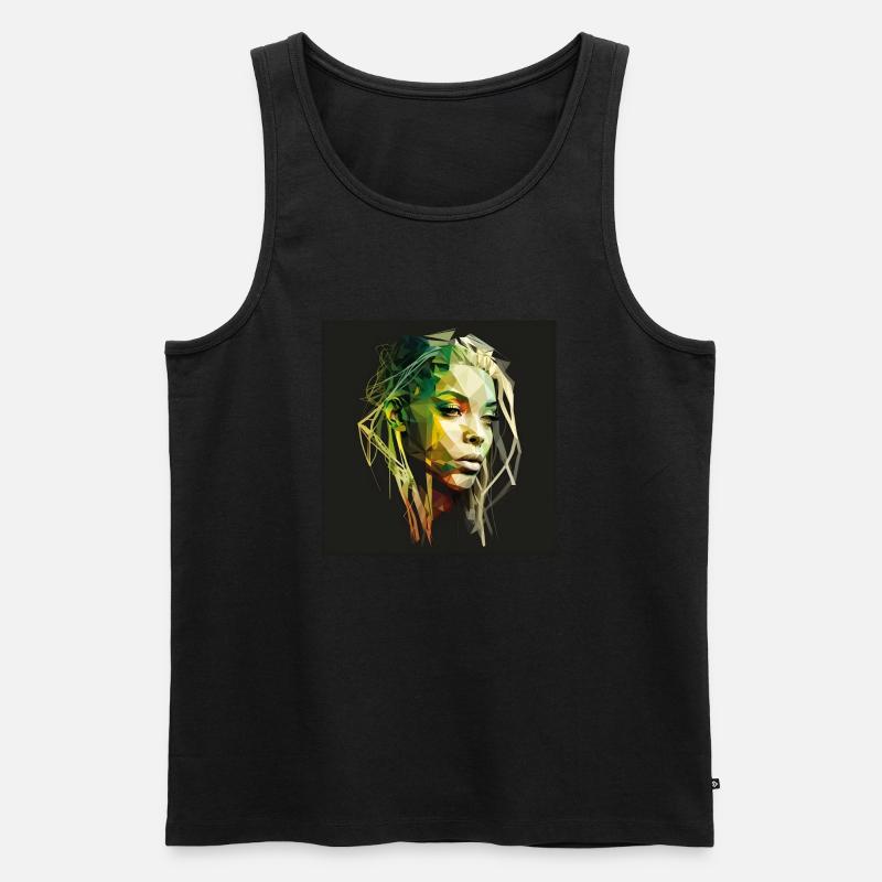 Gesicht Frau Dreadlocks n°8 - Männer Premium Bio Tank Top - Schwarz