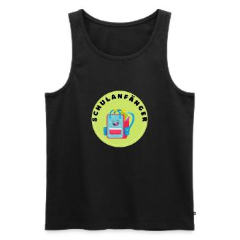 Schulanfänger Motiv für Sticker, T-Shirt, Pullover - Männer Premium Bio Tank Top - Schwarz - Vorne - Michal (187cm)