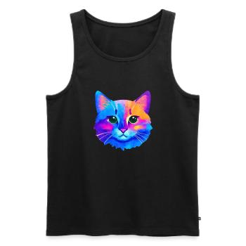 Katze Katzenhaar Haustier Kätzchen Hauskatze Kater - Männer Premium Bio Tank Top - Schwarz - Vorne - AI Model Male 178 light (178cm)