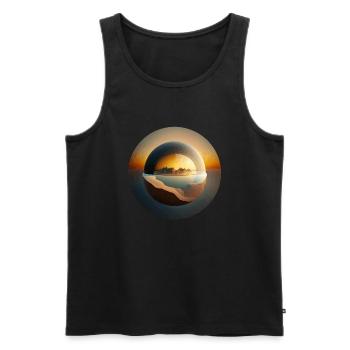 Flache Erde Fantasy Geschenk - Männer Premium Bio Tank Top - Schwarz - Vorne - AI Model Male 178 light (178cm)
