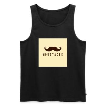 Moustache - Männer Premium Bio Tank Top - Schwarz - Vorne - AI Model Male 178 light (178cm)