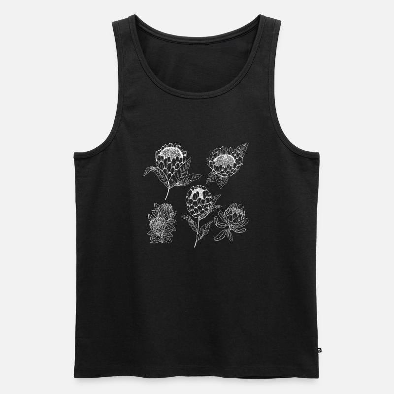 Protea-Blütengruppe - Männer Premium Bio Tank Top - Schwarz