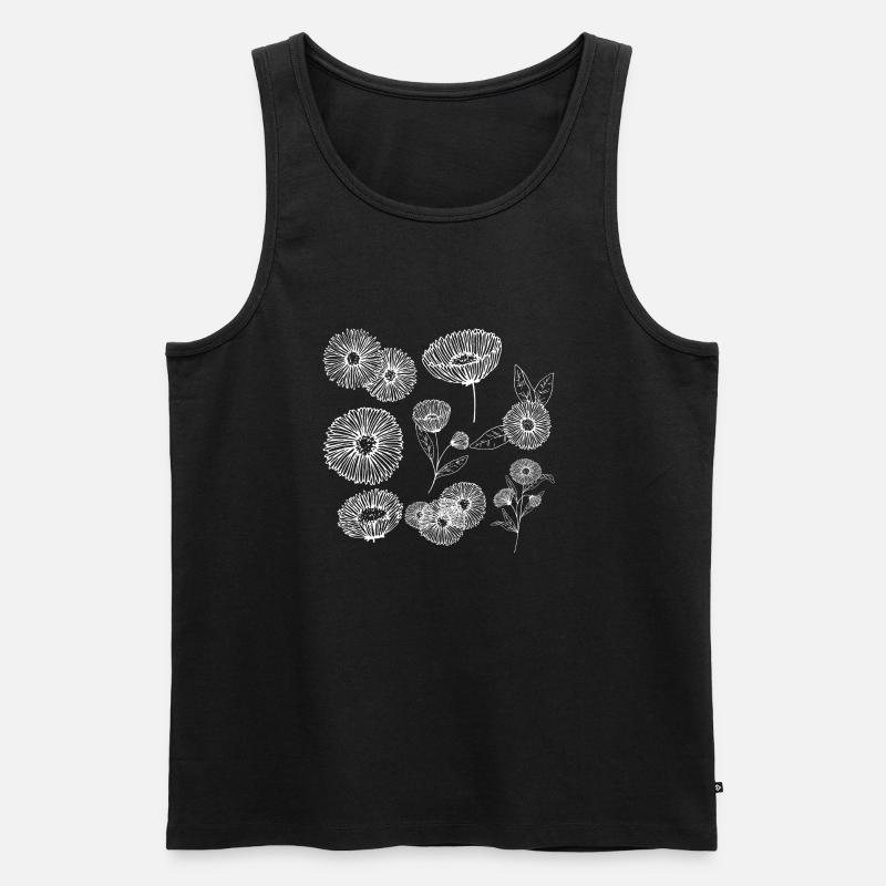 Aster Blütengruppe - Männer Premium Bio Tank Top - Schwarz