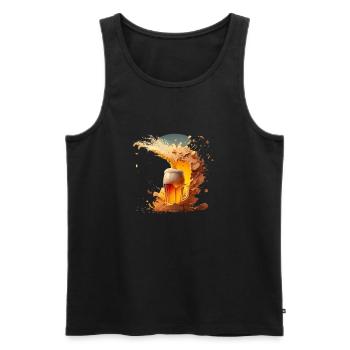 Beer Explosion Party Alcohol - Men's Premium Organic Tank Top - black - Front - Michal (187cm)