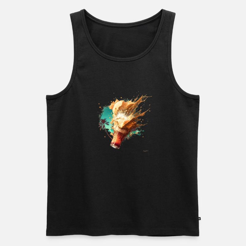 Bier Schaum Explosion im Sommer - Männer Premium Bio Tank Top - Schwarz