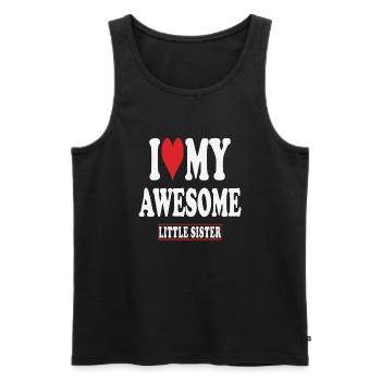 I Love My Awesome Little Sister - Men's Premium Organic Tank Top - black - Front - Michal (187cm)