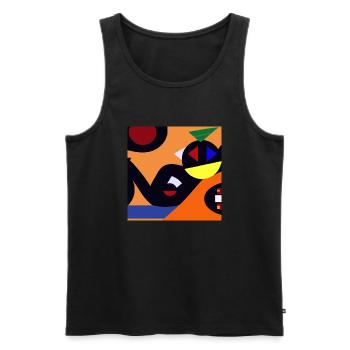 Abstrakte Formen Bunt - Männer Premium Bio Tank Top - Schwarz - Vorne - AI Model Male 178 light (178cm)
