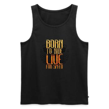 Black Yellow Simple tattooed T Shirt. - Men's Premium Organic Tank Top - black - Front - AI Model Male 178 light (178cm)