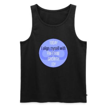 Positive Affirmation - Today I align myself ... - Men's Premium Organic Tank Top - black - Front - AI Model Male 178 light (178cm)