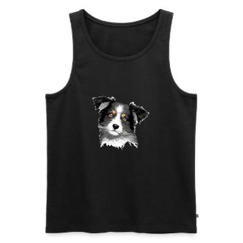 Hunde Australischer Schäferhund Hundehalter Hund - Männer Premium Bio Tank Top - Schwarz - Vorne - Michal (187cm)