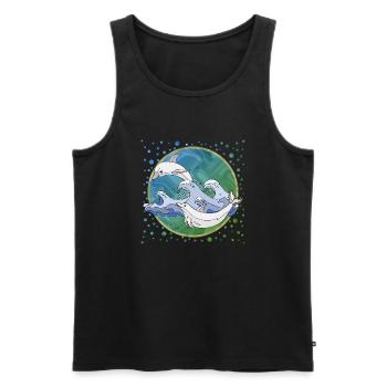 Delphine - Männer Premium Bio Tank Top - Schwarz - Vorne - AI Model Male 178 light (178cm)