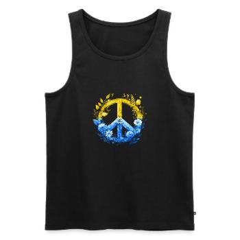 Floral Peace for Ukraine - Men's Premium Organic Tank Top - black - Front - Michal (187cm)