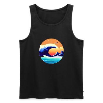 Surfer Surfbrett Surferin Wellenreiten surfen - Männer Premium Bio Tank Top - Schwarz - Vorne - AI Model Male 178 light (178cm)