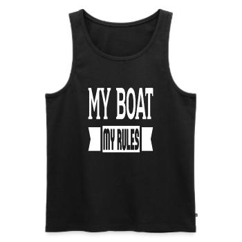Mon bateau Mes règles - Débardeur bio Premium Homme - noir - Devant - Michal (187cm)