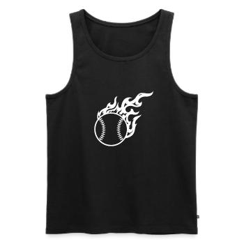 Baseball On Fire weiß - Männer Premium Bio Tank Top - Schwarz - Vorne - Michal (187cm)