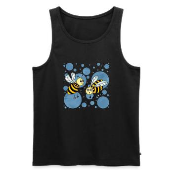 Bienen - Männer Premium Bio Tank Top - Schwarz - Vorne - AI Model Male 178 light (178cm)
