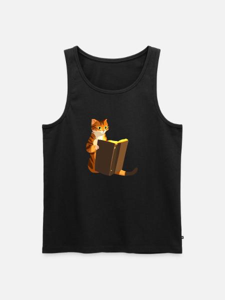 Kattböcker Kattbok Kattunge Läser Huskatt - Ekologisk premium tanktopp herr - svart
