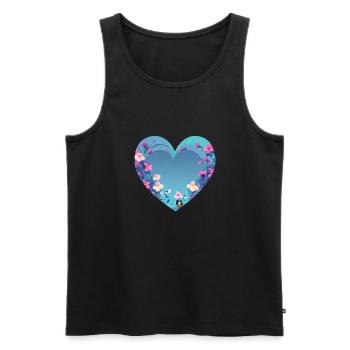 Mariage Fête des mères Saint-Valentin Engagement amoureux - Débardeur bio Premium Homme - noir - Devant - AI Model Male 178 light (178cm)
