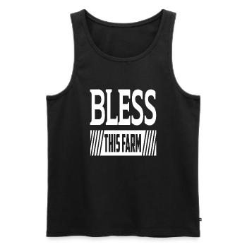 Bless This Farm - Männer Premium Bio Tank Top - Schwarz - Vorne - AI Model Male 178 light (178cm)