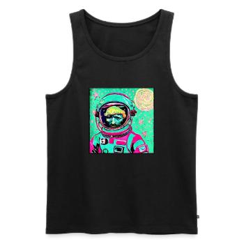 Van-Gogh-Astronaut - Männer Premium Bio Tank Top - Schwarz - Vorne - AI Model Male 178 light (178cm)