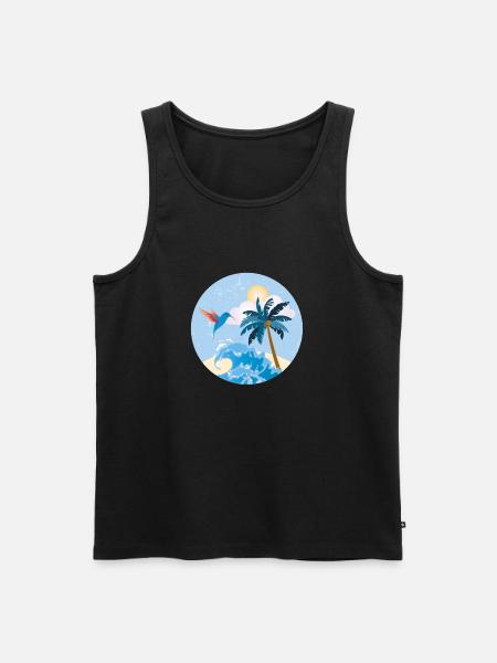 Retro Island - Men's Premium Organic Tank Top - black