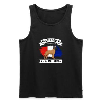 je peux pas j'ai malinois cadeau Malinois - Débardeur bio Premium Homme - noir - Devant - Michal (187cm)