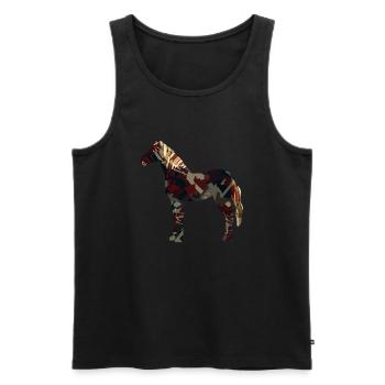 Pferd - Männer Premium Bio Tank Top - Schwarz - Vorne - Michal (187cm)