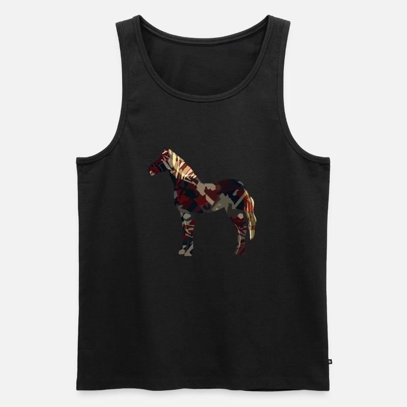 Pferd - Männer Premium Bio Tank Top - Schwarz