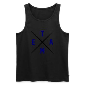 team - Männer Premium Bio Tank Top - Schwarz - Vorne - Michal (187cm)