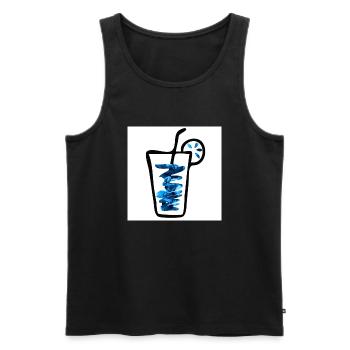 Buvez du bleu - Débardeur bio Premium Homme - noir - Devant - Michal (187cm)