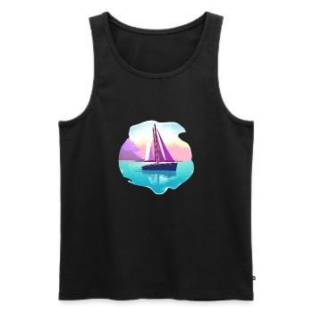 Sailing Sailing Sailing Sailing Sport Sailors - Men's Premium Organic Tank Top - black - Front - Michal (187cm)