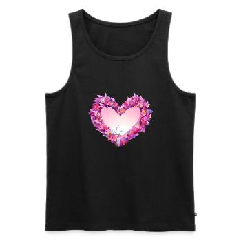 Fête des mères Saint-Valentin Mariage de fiançailles amoureuses - Débardeur bio Premium Homme - noir - Devant - AI Model Male 178 light (178cm)