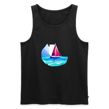Sailing Sailboat Sailing Ship Sailing Sports - Men's Premium Organic Tank Top - black - Front - Michal (187cm)