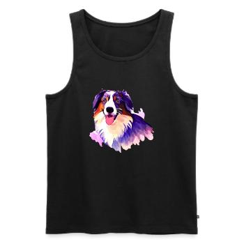 Hunde Hund Australischer Schäferhund Hundehalter - Männer Premium Bio Tank Top - Schwarz - Vorne - Michal (187cm)