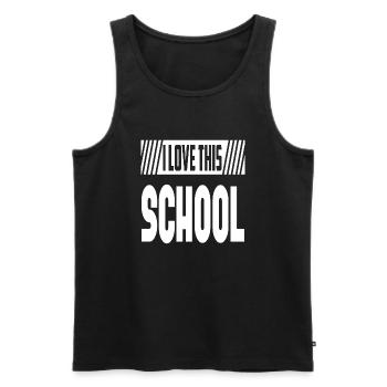 J’adore cette école - Débardeur bio Premium Homme - noir - Devant - Michal (187cm)