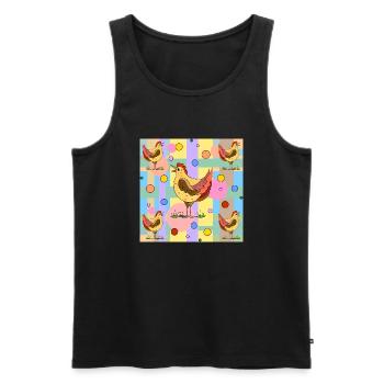 Chickens - Men's Premium Organic Tank Top - black - Front - Michal (187cm)