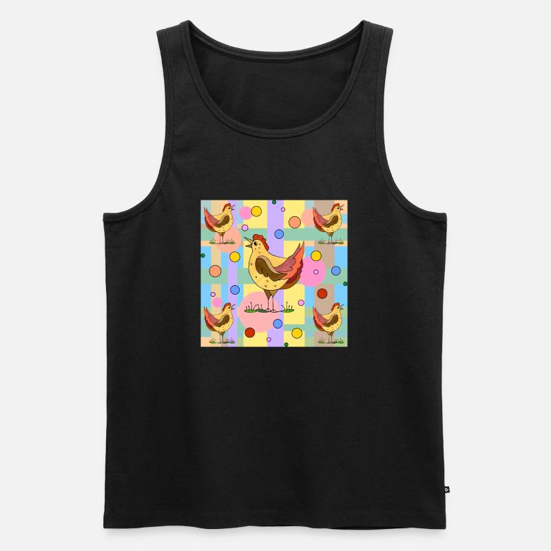 Hühner - Männer Premium Bio Tank Top - Schwarz