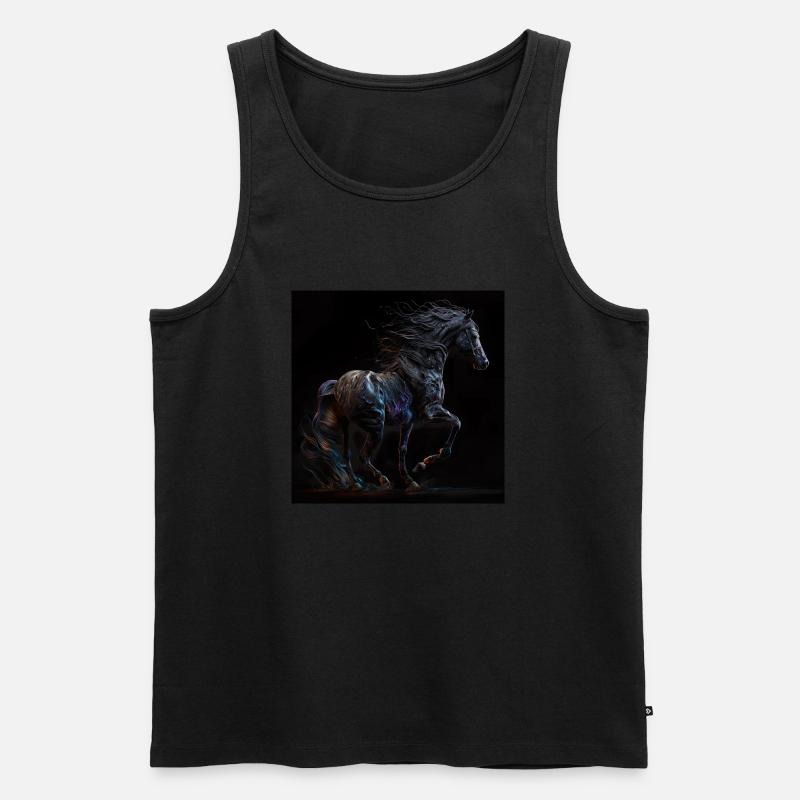 Feuriges Pferd - Männer Premium Bio Tank Top - Schwarz