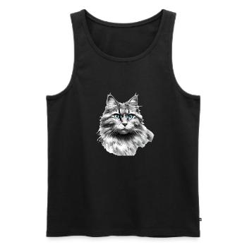 Chaton Propriétaire Chat Chat Domestique Chat - Débardeur bio Premium Homme - noir - Devant - Michal (187cm)