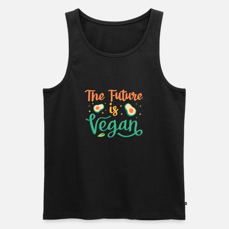 Die Zukunft ist vegan - Männer Premium Bio Tank Top - Schwarz