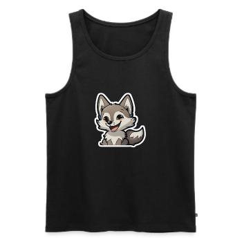 Baby Wolf - Männer Premium Bio Tank Top - Schwarz - Vorne - Michal (187cm)
