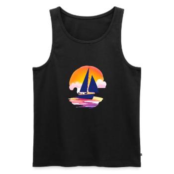 Sailing Sailing Sailing Sailing Sailboat - Men's Premium Organic Tank Top - black - Front - AI Model Male 178 light (178cm)
