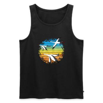 Störche - Männer Premium Bio Tank Top - Schwarz - Vorne - Michal (187cm)